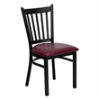 Flash Furniture Hercules Black Back Metal Dining Chair in Burgundy