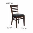 Flash Furniture Hercules Ladder Back Dining Chair with Black Seat