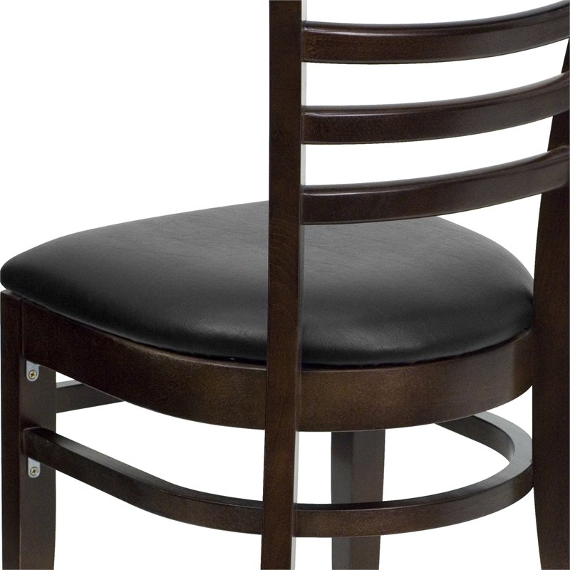 Flash Furniture Hercules Ladder Back Dining Chair with Black Seat
