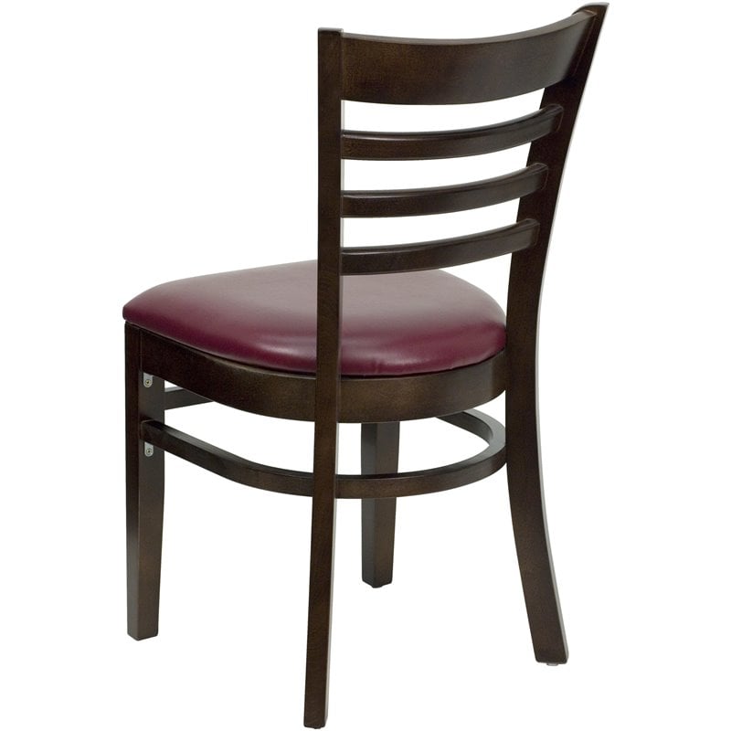 Flash Furniture Hercules Ladder Back Dining Chair with Burgundy Seat