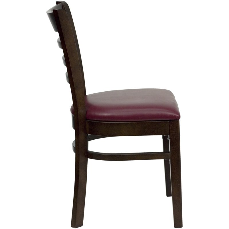 Flash Furniture Hercules Ladder Back Dining Chair with Burgundy Seat