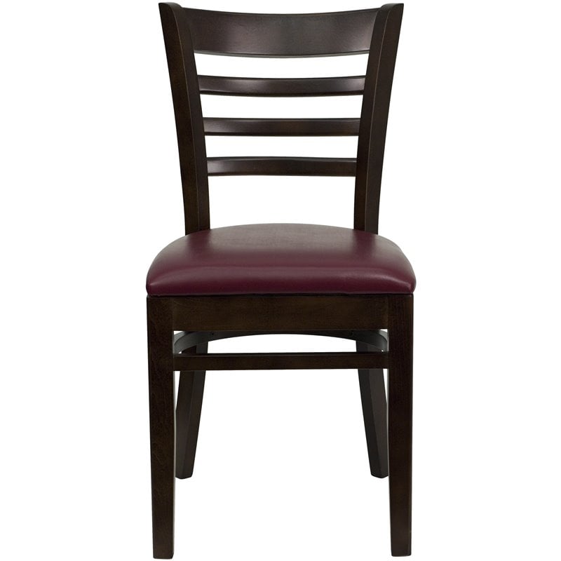 Flash Furniture Hercules Ladder Back Dining Chair with Burgundy Seat