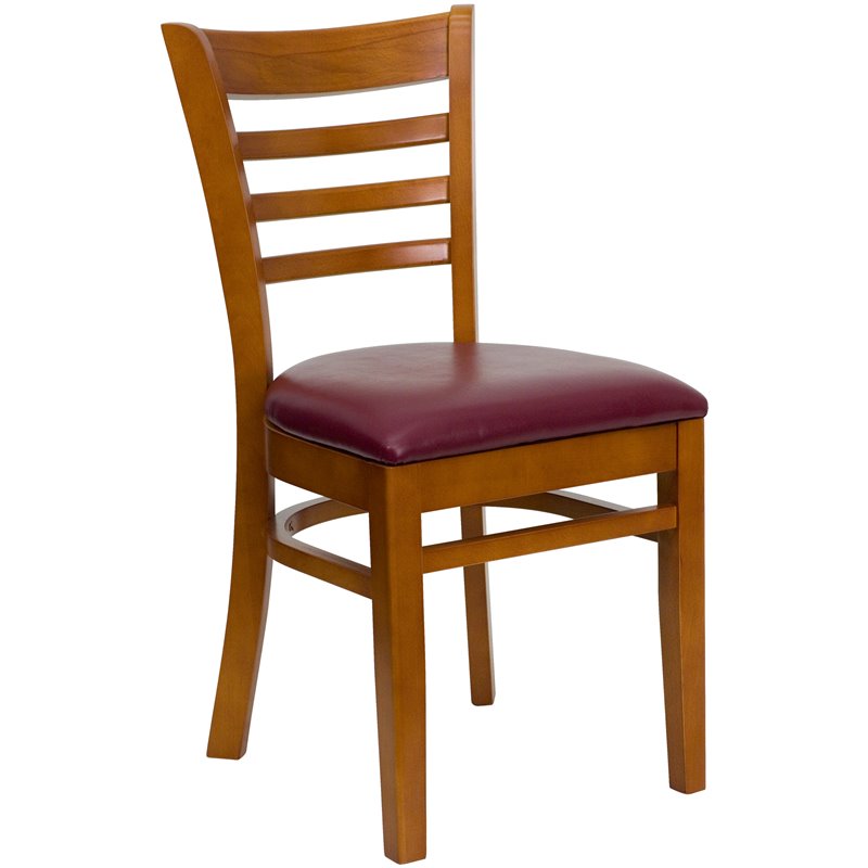 Flash Furniture Hercules Series Dining Chair in Cherry and Burgundy