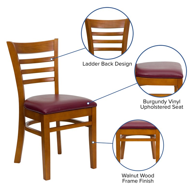 Flash Furniture Hercules Series Dining Chair in Cherry and Burgundy