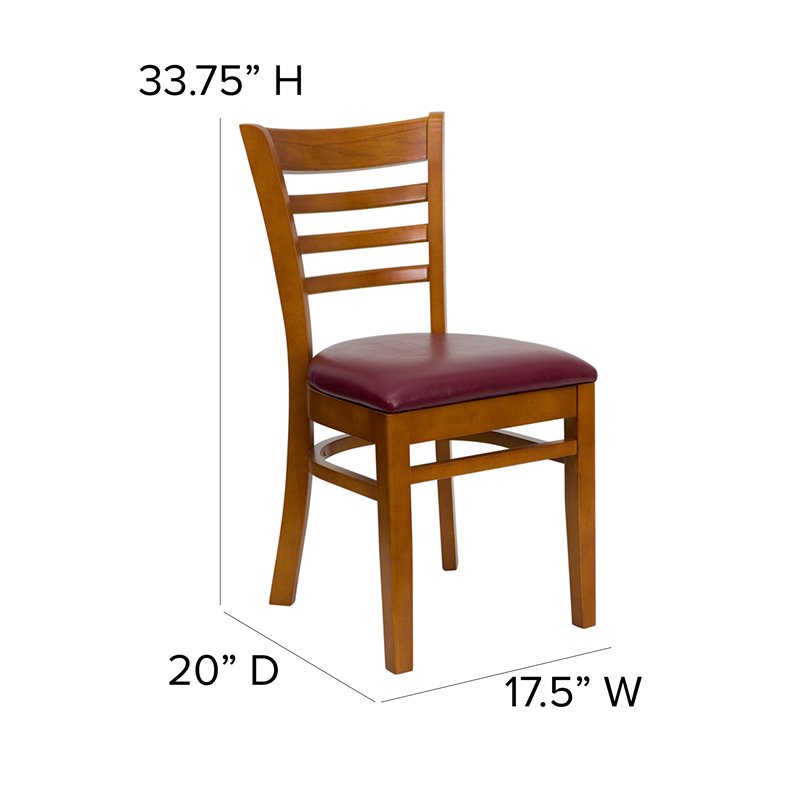 Flash Furniture Hercules Series Dining Chair in Cherry and Burgundy