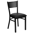 Flash Furniture Hercules Series Metal Dining Chair in Black Vinyl