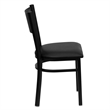 Flash Furniture Hercules Series Metal Dining Chair in Black Vinyl