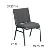 Flash Furniture Hercules Upholstered Stacking Chair in Gray