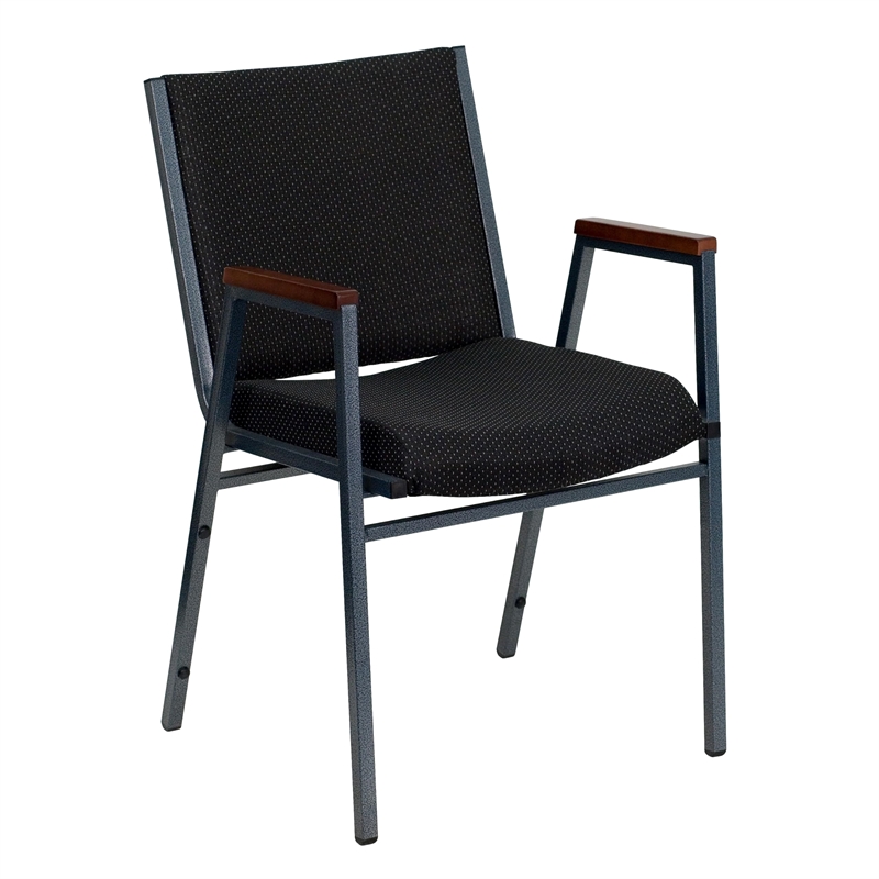 Flash Furniture Hercules Upholstered Stacking Chair in Black