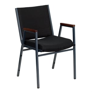 Flash Furniture Hercules Upholstered Stacking Chair in Black