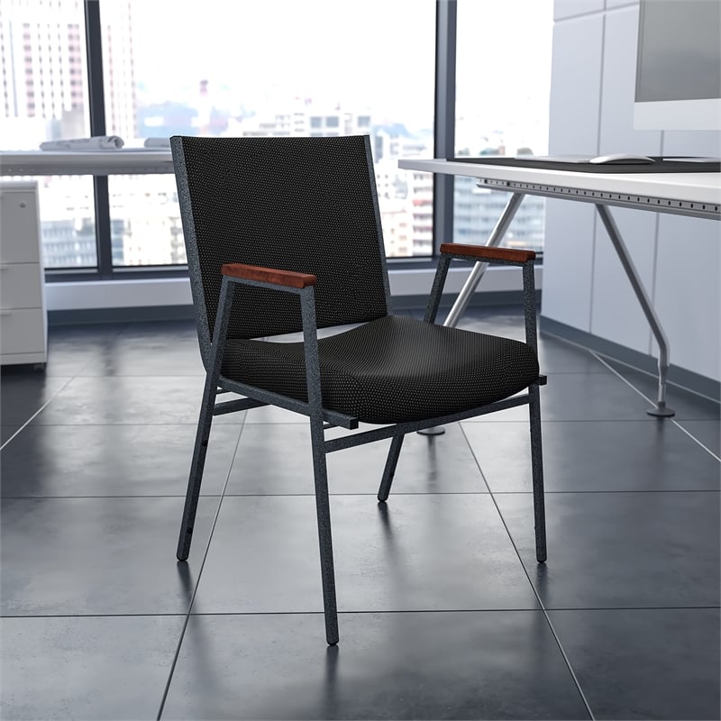 Flash Furniture Hercules Upholstered Stacking Chair in Black