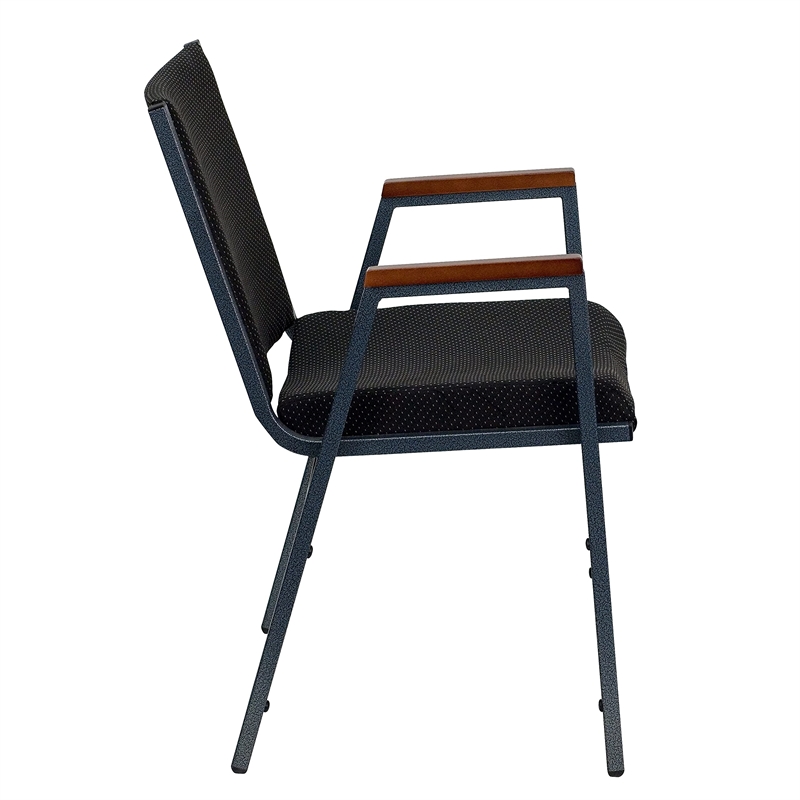 Flash Furniture Hercules Upholstered Stacking Chair in Black