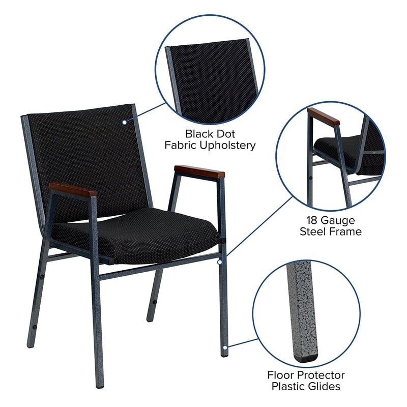 Flash Furniture Hercules Upholstered Stacking Chair in Black