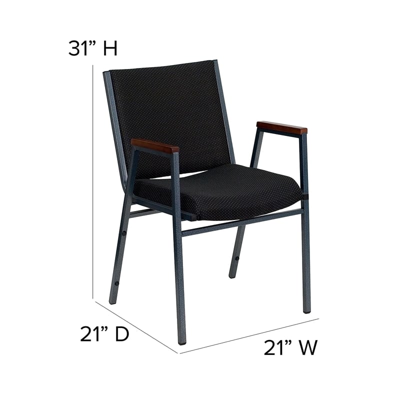 Flash Furniture Hercules Upholstered Stacking Chair in Black