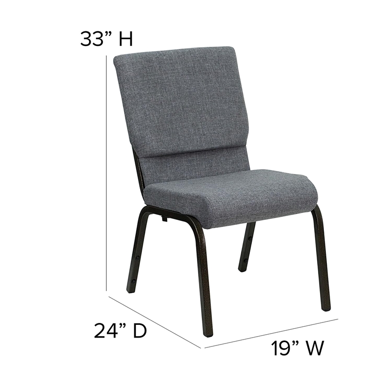 Flash Furniture Hercules Church Stacking Guest Chair in Gray