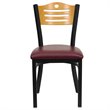 Flash Furniture Hercules Black Slat Back Dining Chair in Burgundy
