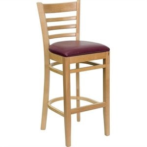 Flash Furniture Hercules 31&quot Ladder Back Stool with Burgundy Seat