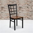 Flash Furniture Hercules Black Window Back Dining Chair in Cherry