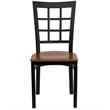 Flash Furniture Hercules Black Window Back Dining Chair in Cherry