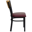 Flash Furniture Hercules Black Metal Dining Chair with Burgundy Seat