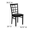 Flash Furniture Hercules Window Back Metal Dining Chair in Black