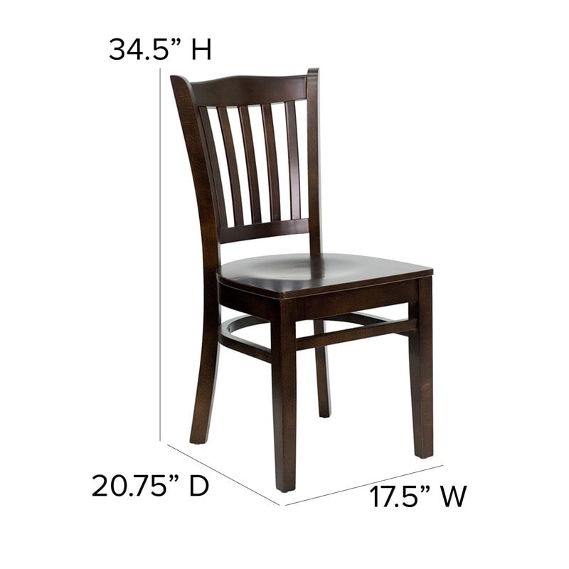 Flash Furniture Hercules Series Restaurant Dining Chair in Walnut