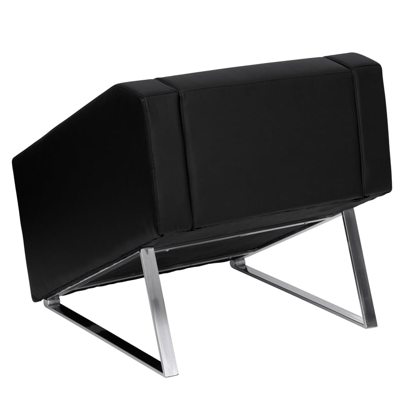Flash Furniture Hercules Smart Leather Reception Accent Chair in Black