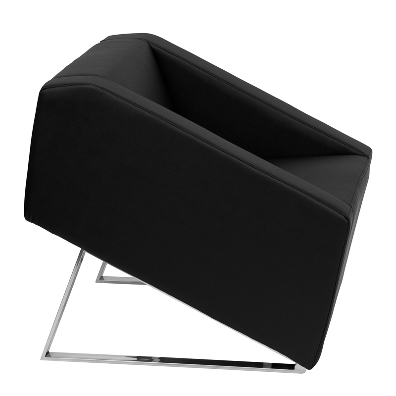 Flash Furniture Hercules Smart Leather Reception Accent Chair in Black