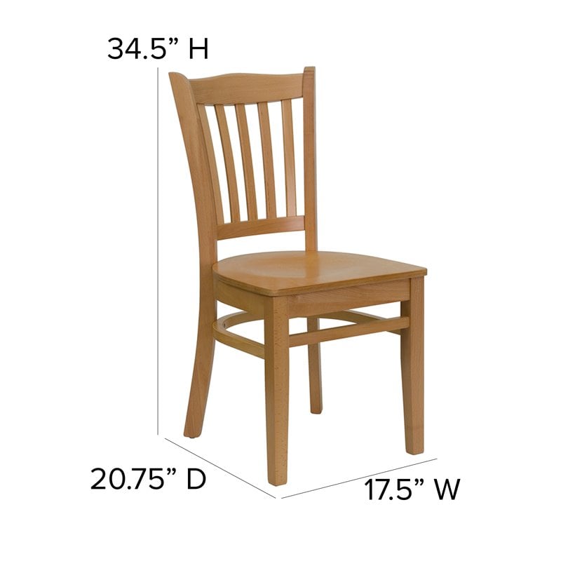 Flash Furniture Hercules Vertical Slat Back Restaurant Dining Chair