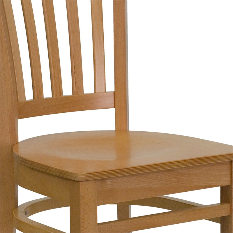 slat back wood dining chair