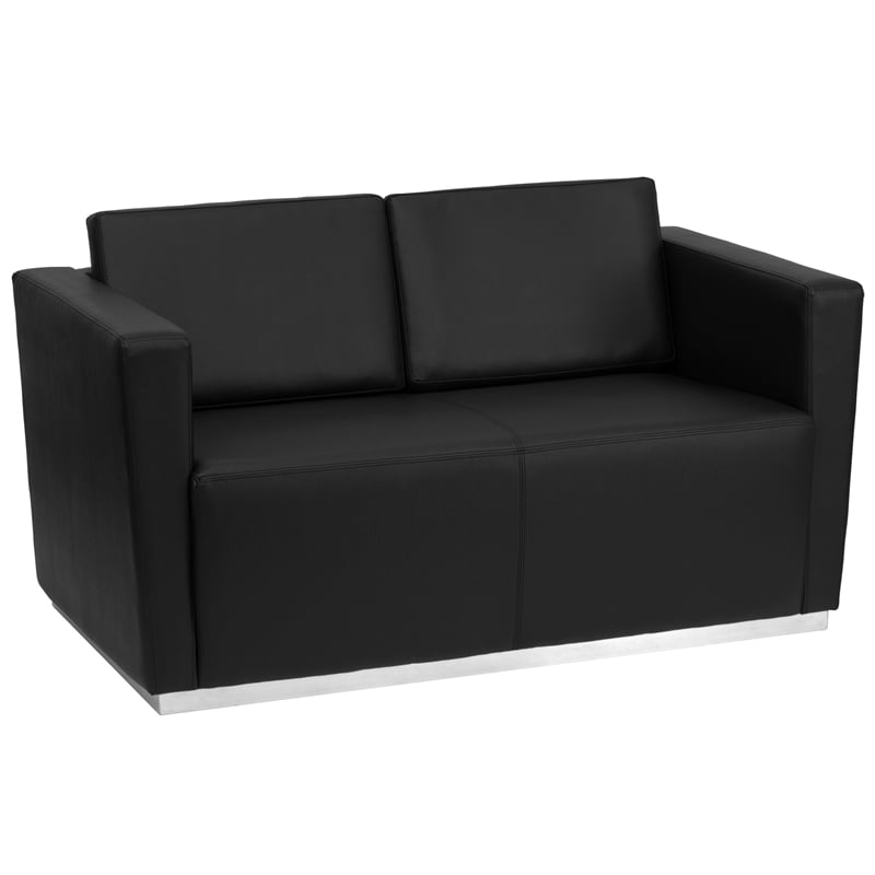 Flash Furniture Hercules Trinity Series Love Seat in Black