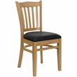 Flash Furniture Hercules Vertical Slat Back Dining Chair in Black