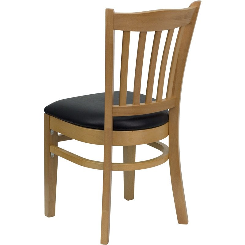 Flash Furniture Hercules Vertical Slat Back Dining Chair in Black