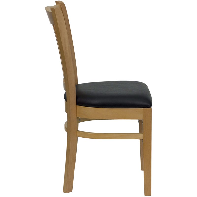 Flash Furniture Hercules Vertical Slat Back Dining Chair in Black