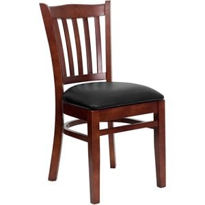 Flash Furniture Hercules Vertical Slat Back Dining Chair in Mahogany