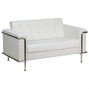 flash furniture hercules lesley contemporary leather tufted reception loveseat