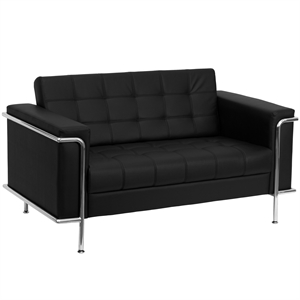 Flash Furniture Hercules Lesley Series Love Seat in Black