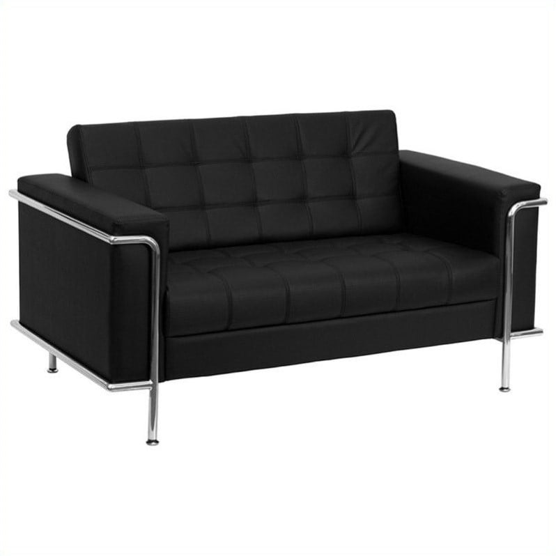 Flash Furniture Hercules Lesley Series Love Seat in Black