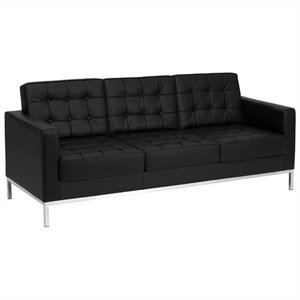 flash furniture hercules lacey contemporary leather tufted reception sofa
