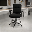 Flash Furniture Hercules Leather Drafting Chair with Arms in Black