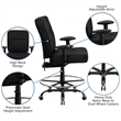 Flash Furniture Hercules Leather Drafting Chair with Arms in Black