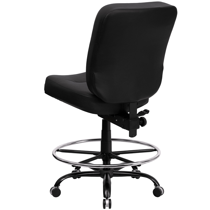 Flash Furniture Hercules Leather Drafting Chair in Black
