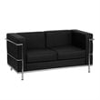 Flash Furniture Hercules Regal Leather Love Seat in Black