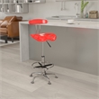 Flash Furniture Chrome Drafting Chair in Red