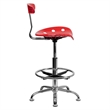 Flash Furniture Chrome Drafting Chair in Red