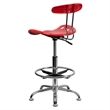 Flash Furniture Chrome Drafting Chair in Red