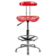Flash Furniture Chrome Drafting Chair in Red