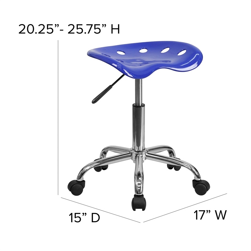 Flash Furniture Chrome Stool in Blue