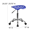 Flash Furniture Chrome Stool in Blue