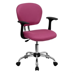 Flash Furniture Mid-Back Mesh Office Swivel Chair with Arms in Pink